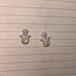 Glittery Snowman earrings.